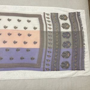 Sheer Scarf in Floral and Colorblock